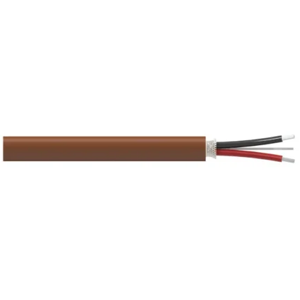 CBR124 – Cable de 2 Conductores con Chaqueta de LSZH Marrón y Blindaje Trenzado