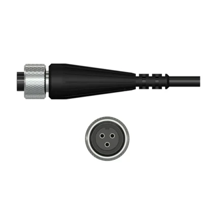 K3CG – Conector de 3 Pines con Backshell Aterrizado y Alivio de Tensión de Goma